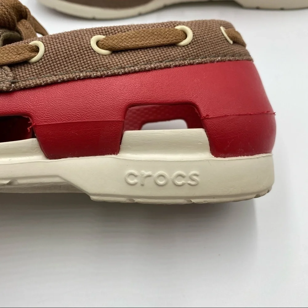 Crocs Men's Beach Line Lace Up Boat Shoes Size 8